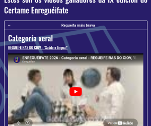 O alumnado do CIOV gañador do IX Certame Enreguéifate_marzo 2026