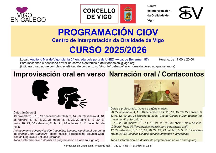 CIOV-Programación do curso 2025-2026 (aberto o prazo de inscrición)
