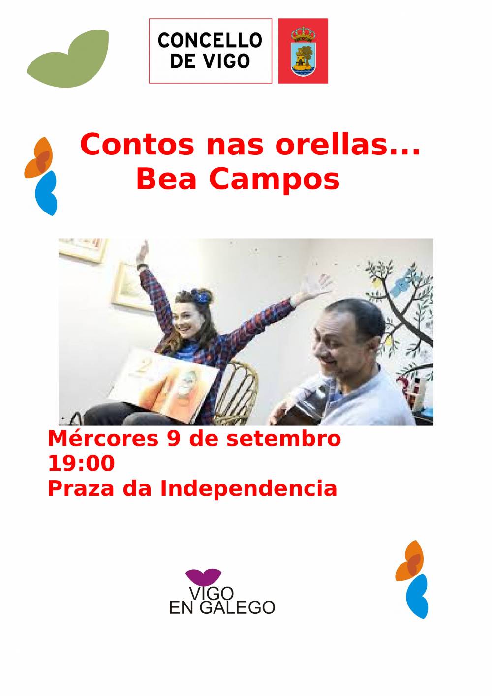 "Contos nas orellas" na praza da Independencia con Bea campos  (9 setembro 2020)