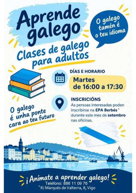 Clases de galego para persoas adultas na EPA Berbés